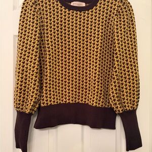 Philosophy Women's Houndstooth Sweater in Yellow and Brown